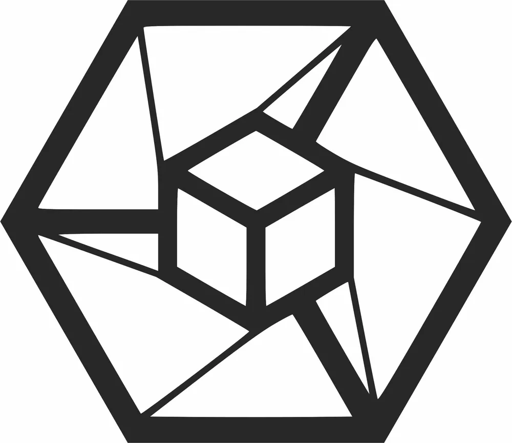 Hexagon Logo Clipart — full DXF linework preview