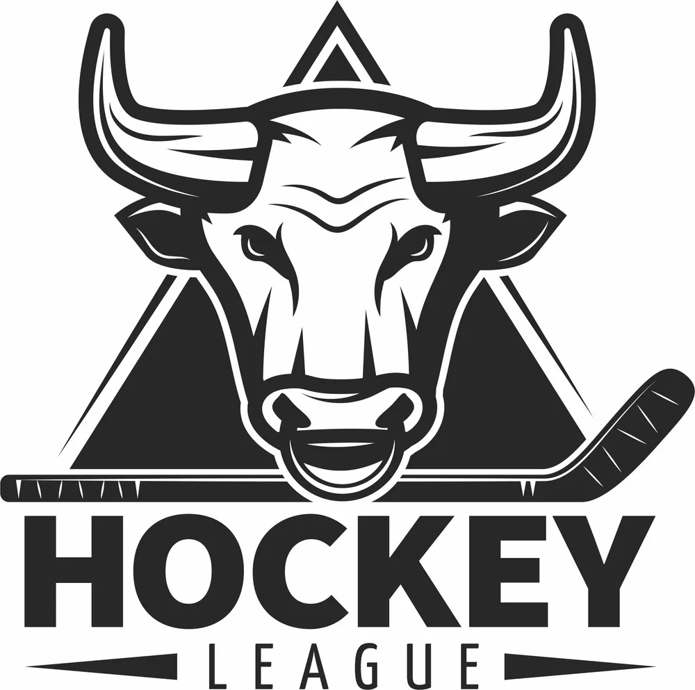 Hockey Bull Logo Clipart — full DXF linework preview