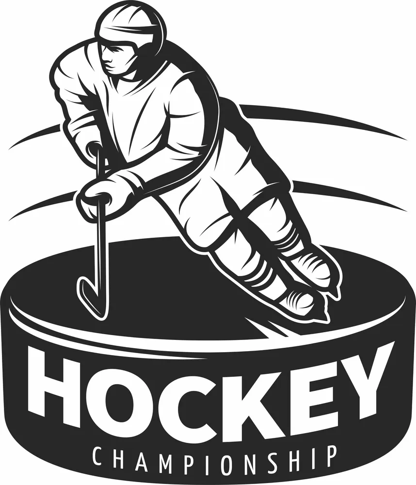 Hockey Championship Logo Clipart — full DXF linework preview