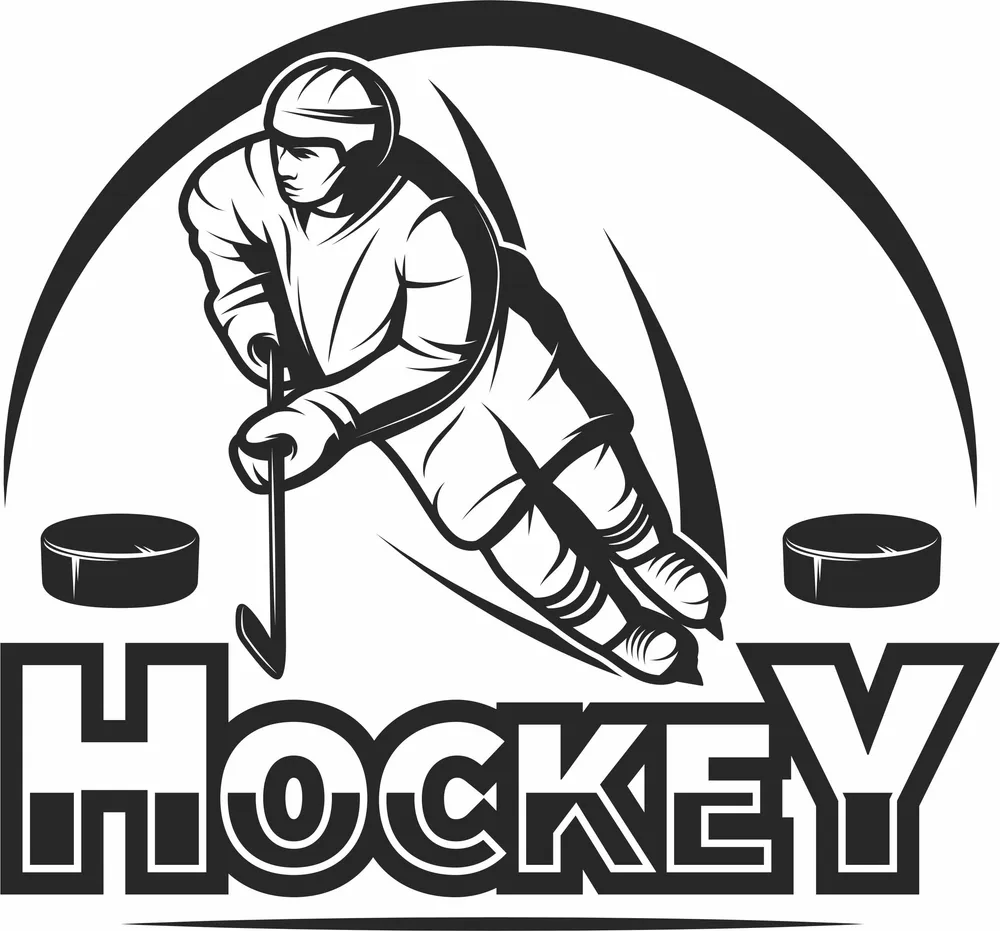 Hockey Logo Clipart — full DXF linework preview