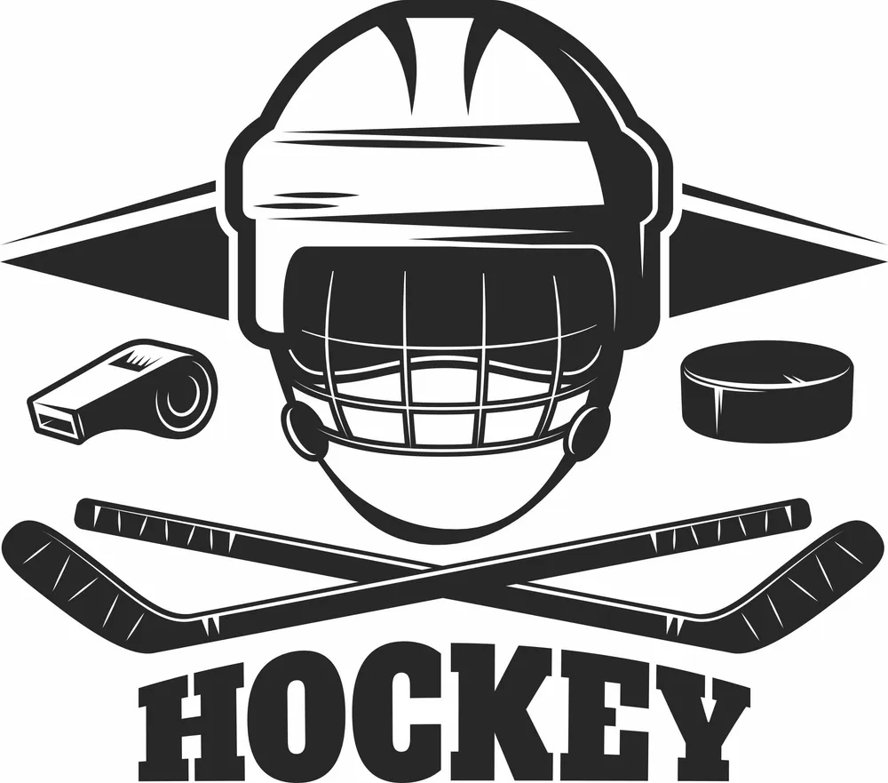 Hockey Logo Sign — full DXF linework preview
