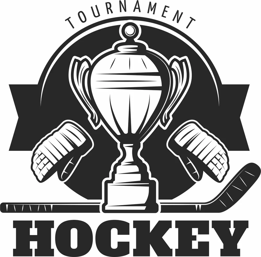 Hockey Tournament Logo Sign — full DXF linework preview