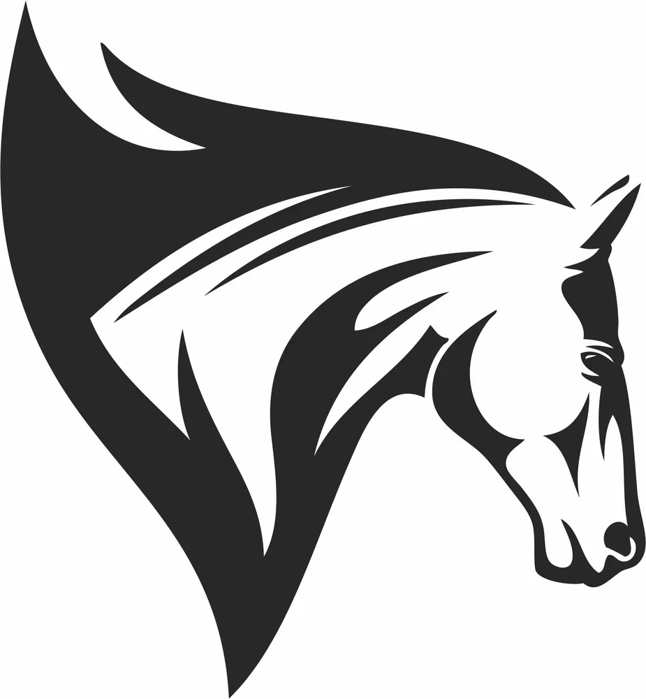 Horse Head Clipart — full DXF linework preview