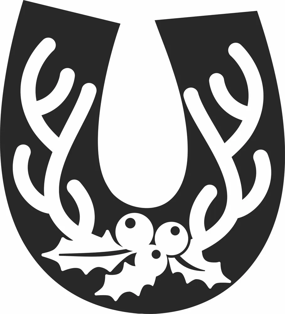 Horseshoe Christmas Design — full DXF linework preview