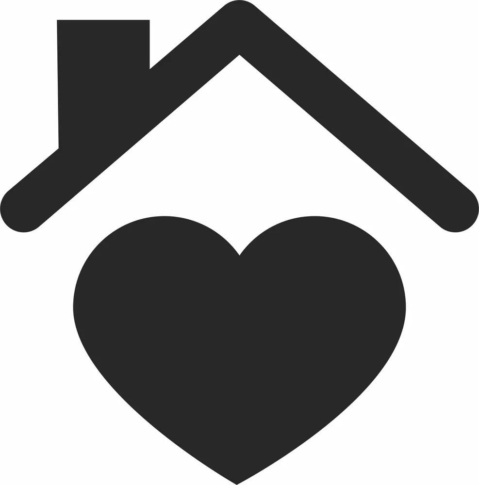 House Heart Clipart — full DXF linework preview