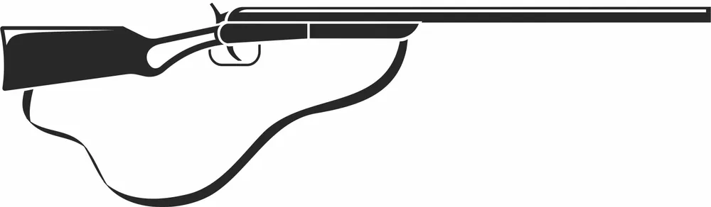 Hunting Rifle with Sling Design — DXF linework preview