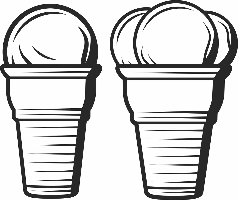 Ice Cream Cone Cupcakes Clipart — full DXF linework preview