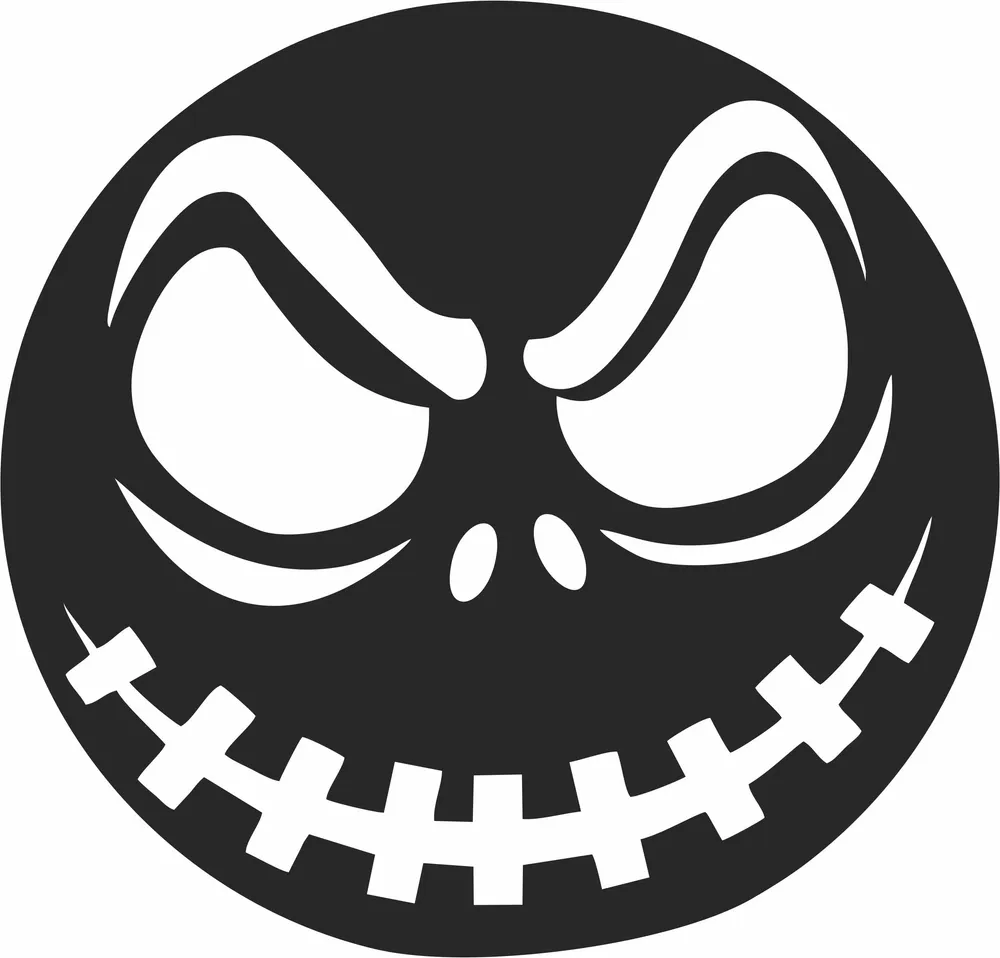 Jack Nightmare Halloween Clipart — full DXF linework preview