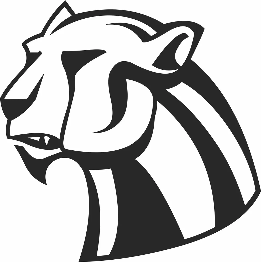 Jaguar Face Clipart — full DXF linework preview