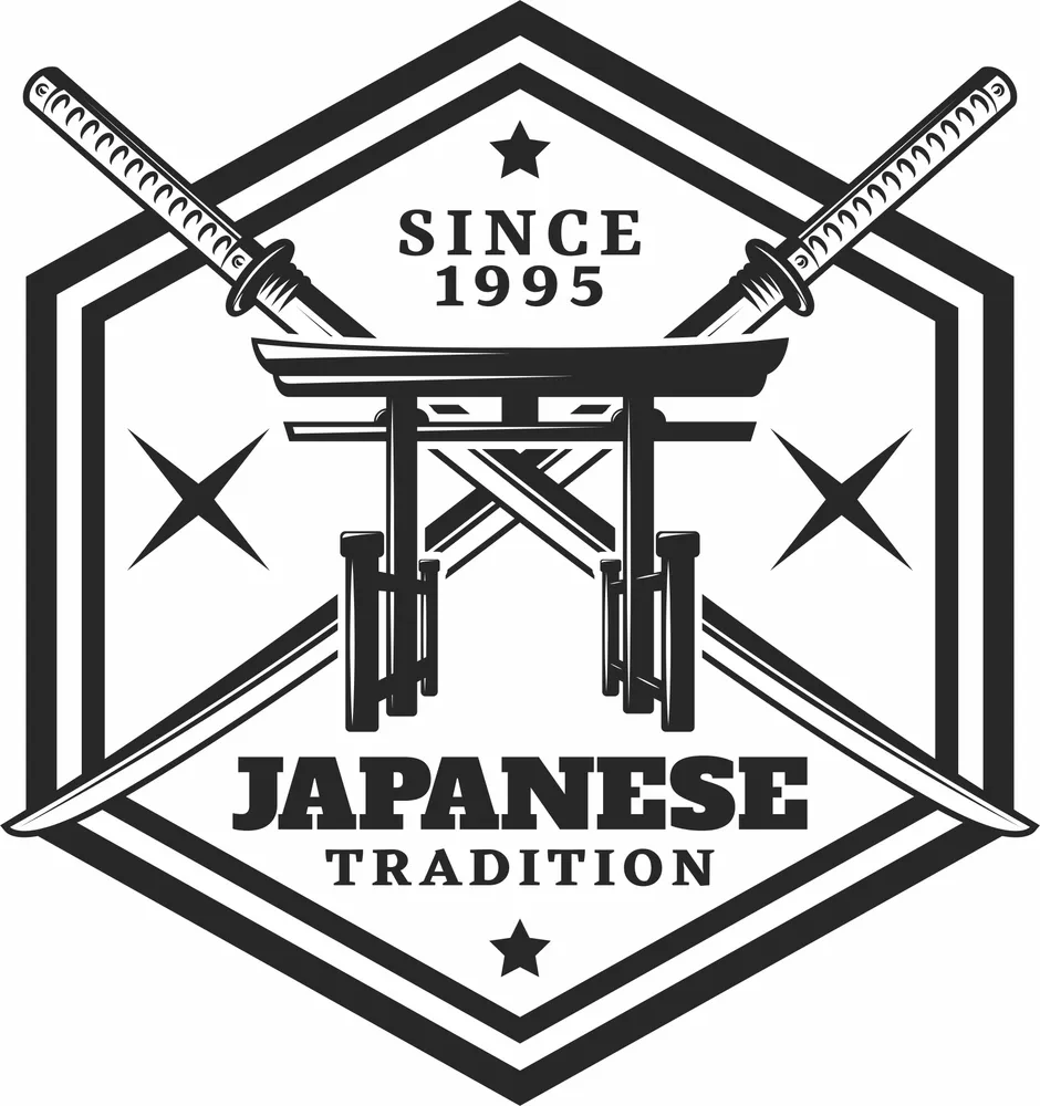 Japanese Logo Sign — full DXF linework preview