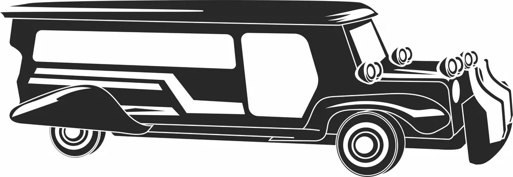 Jeepney Bus Clipart — full DXF linework preview