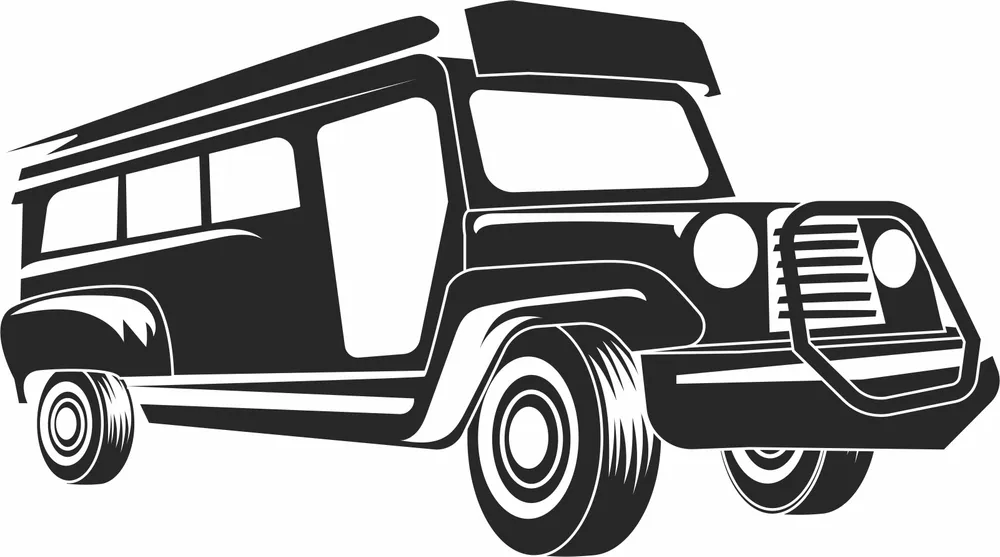 Jeepney Bus Clipart — full DXF linework preview