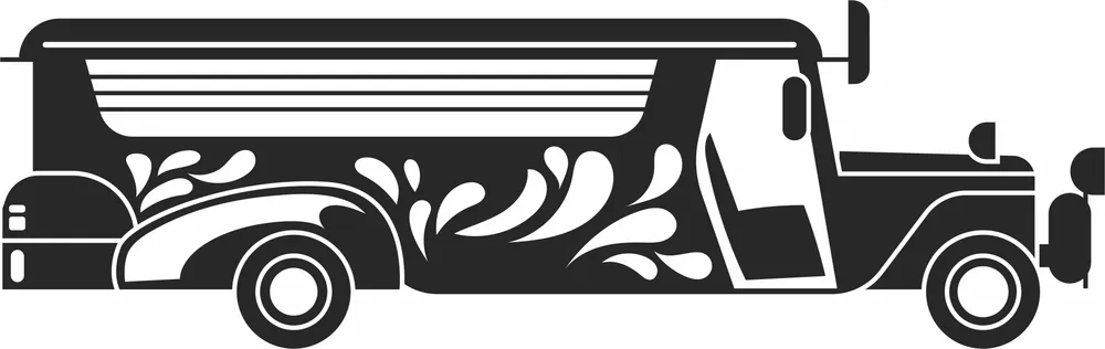 Jeepney Bus Truck Clipart — full DXF linework preview