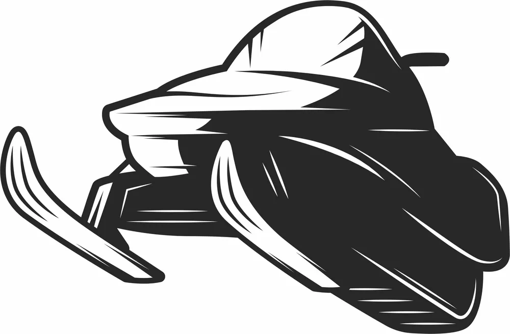 Jetski Snowmobile Clipart — full DXF linework preview