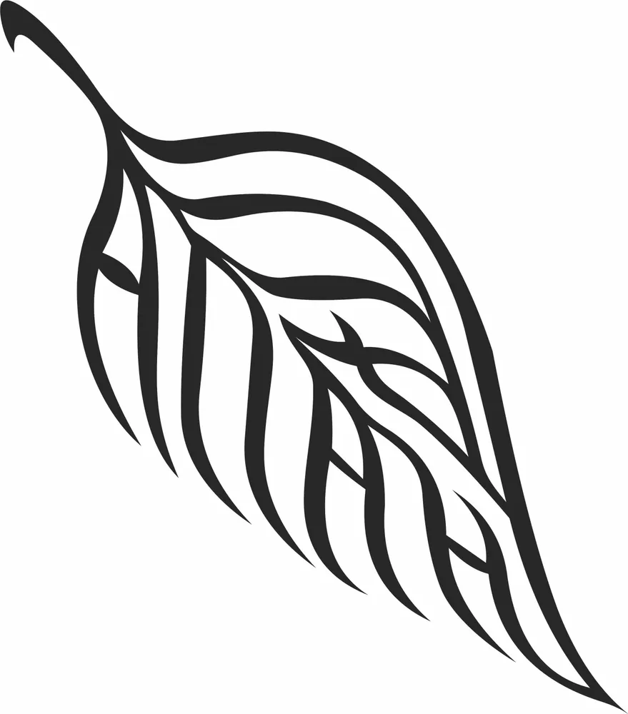 Leaf Wall Art — full DXF linework preview