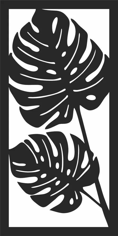 Leaves Sign — DXF linework preview