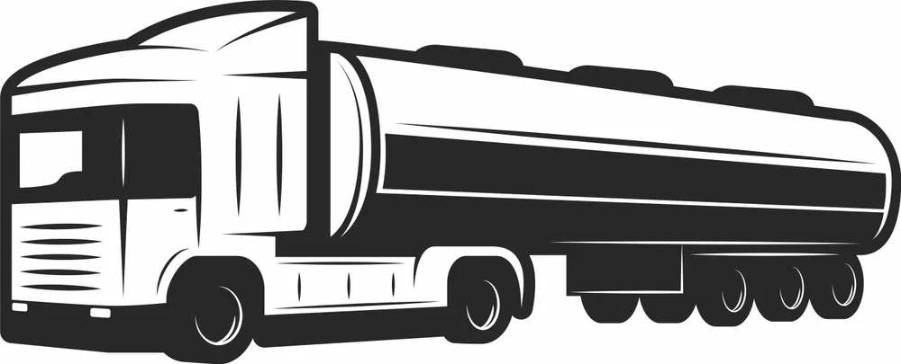 Liquid Transport Vehicle Truck Clipart — full DXF linework preview