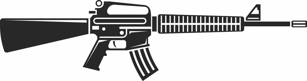 M16 Assault Rifle Design — full DXF linework preview