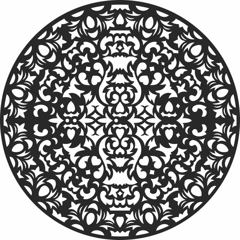 Mandala Pattern Wall Art — full DXF linework preview