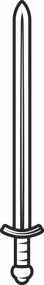 Medieval Knight Sword Design — full DXF linework preview