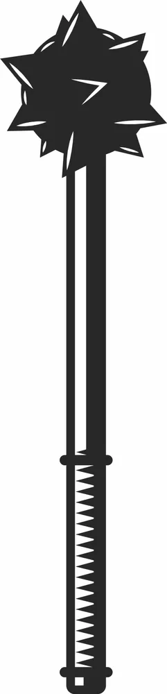 Medieval Spiked Mace Design — DXF linework preview