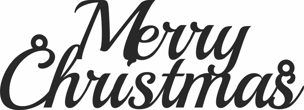 Merry Christmas Ornament Wall Art — full DXF linework preview