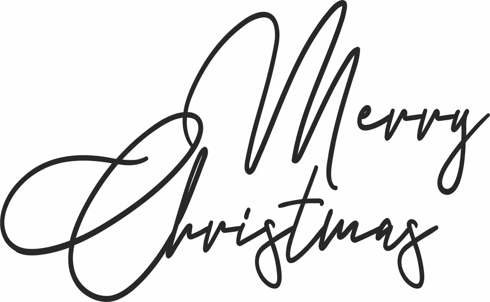 Merry Christmas Wall Art — full DXF linework preview