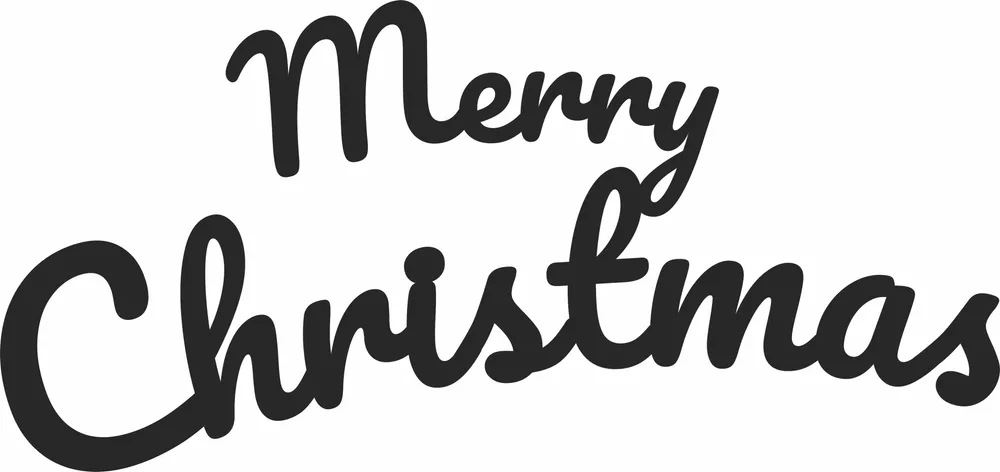Merry Christmas Wall Art — full DXF linework preview