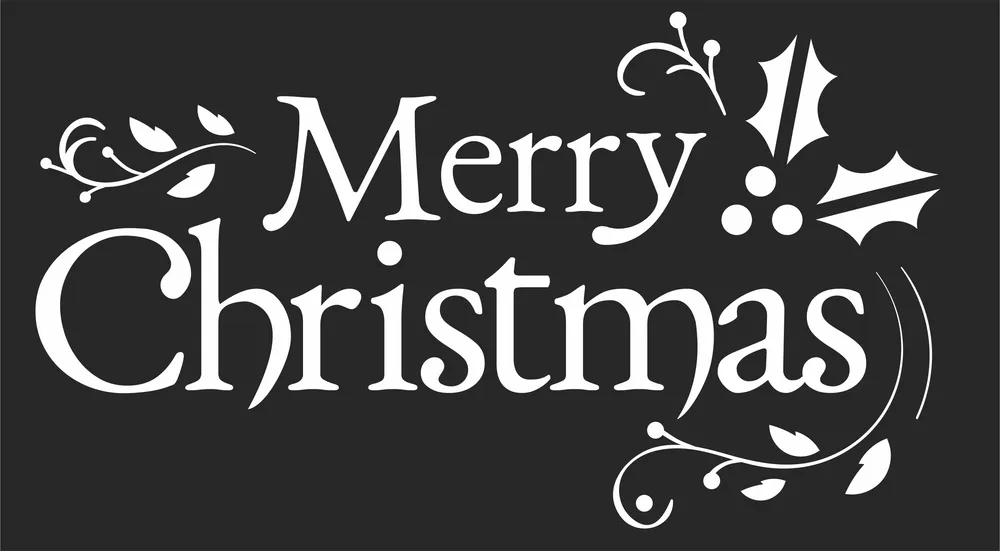 Merry Christmas Wall Art — full DXF linework preview
