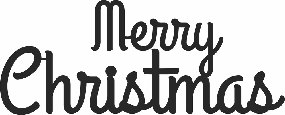 Merry Christmas Wall Art — full DXF linework preview