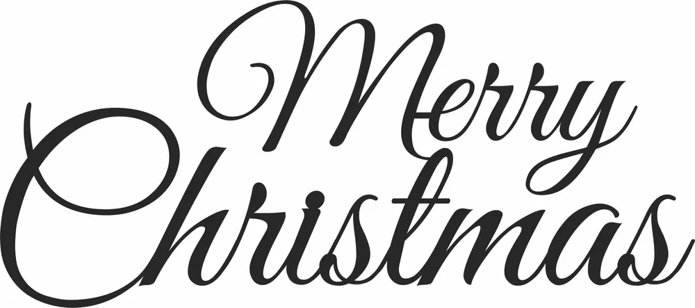 Merry Christmas Wall Art — full DXF linework preview