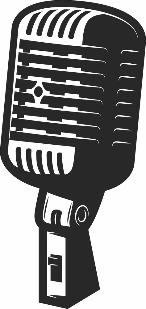 Mic Microphone Clipart — full DXF linework preview