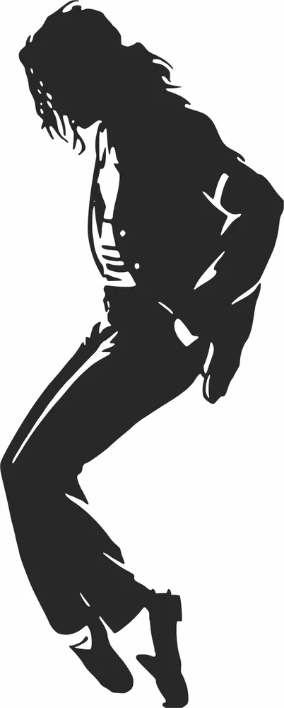 Michael Jackson Dancing on Toe Shoes Pose Silhouette — full DXF linework preview
