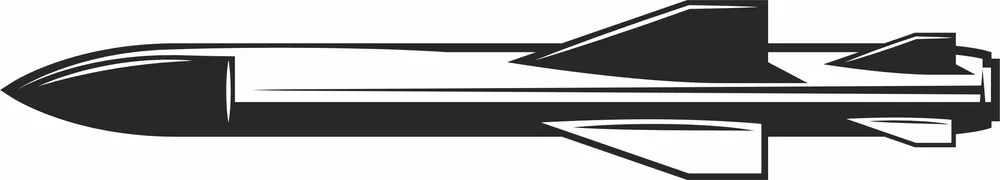 Missile Rocket Clipart — full DXF linework preview