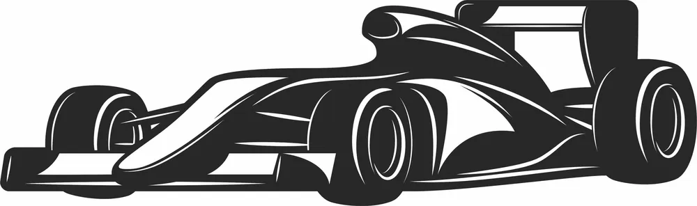 Modern Formula Race Car Open Wheel Motorsport Silhouette — DXF linework preview
