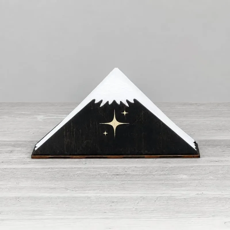 Mountain Peak Napkin Holder — DXF linework preview