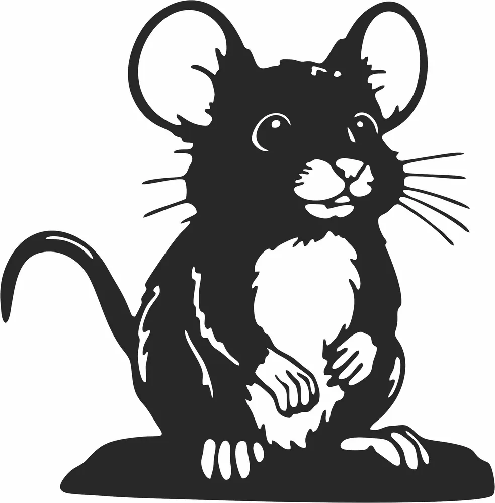Mouse Silhouette — full DXF linework preview