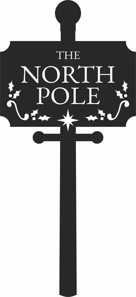 North Pole Christmas Sign — full DXF linework preview