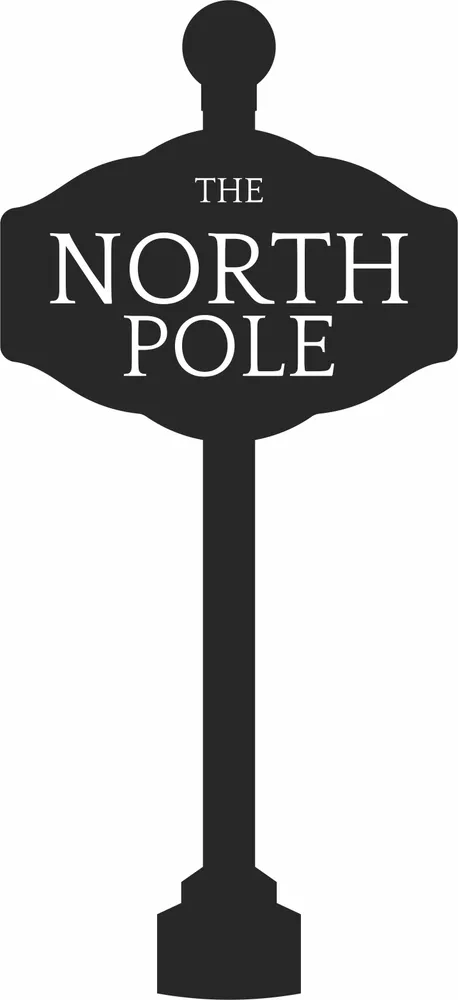 North Pole Christmas Sign — full DXF linework preview
