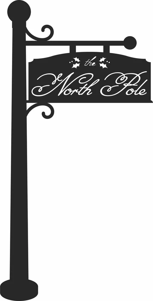 North Pole Christmas Sign — full DXF linework preview