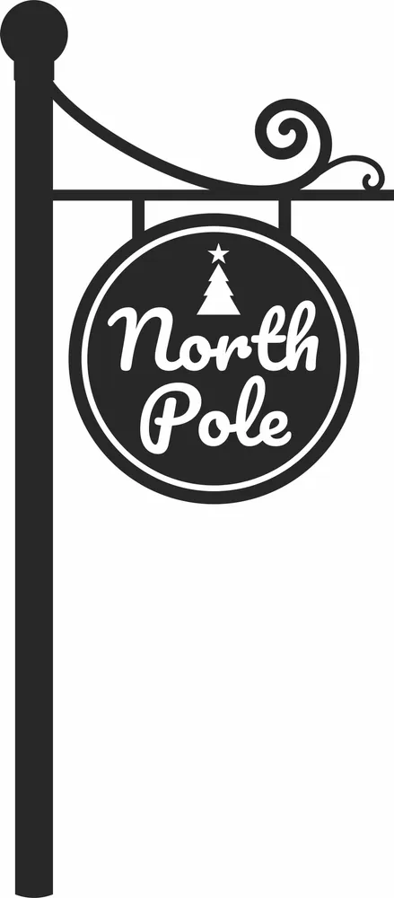 North Pole Christmas Sign — full DXF linework preview