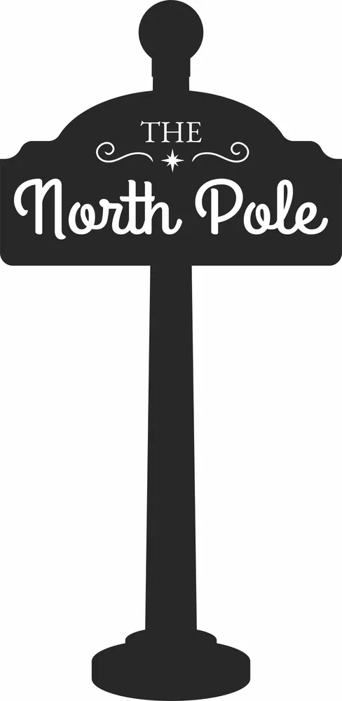 North Pole Christmas Sign — full DXF linework preview