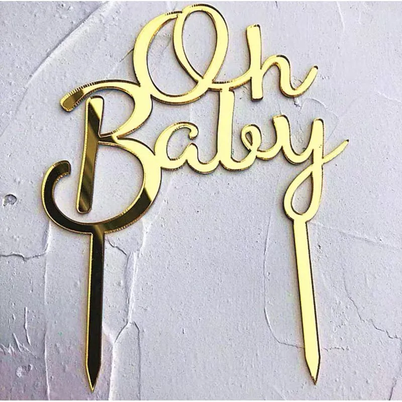 Oh Baby Cake Topper — DXF linework preview