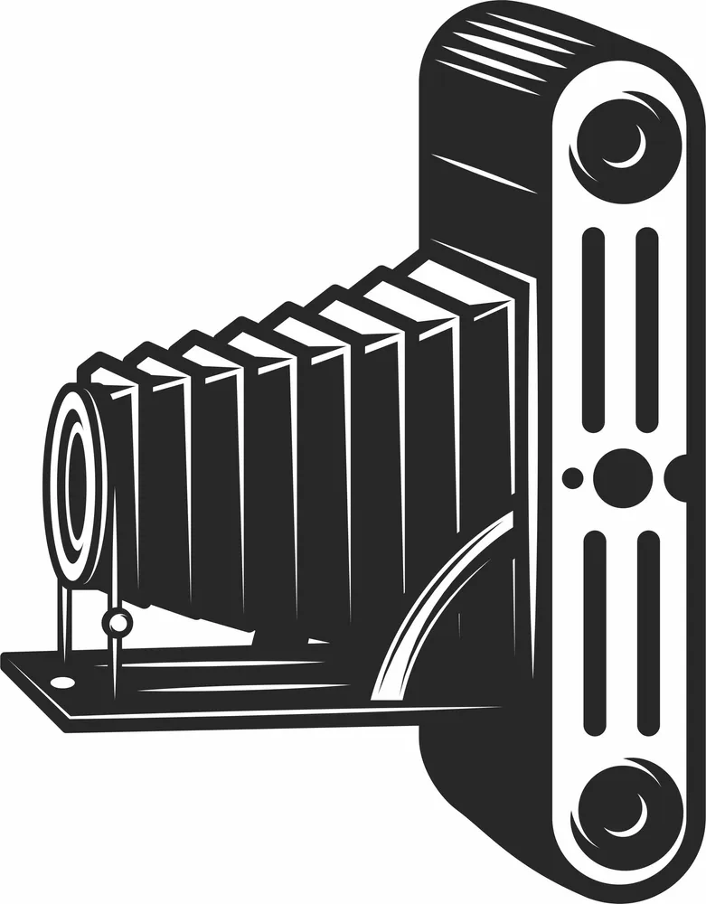 Old Retro Photocamera Clipart — full DXF linework preview