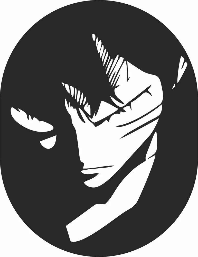 One Piece Luffy Clipart — full DXF linework preview
