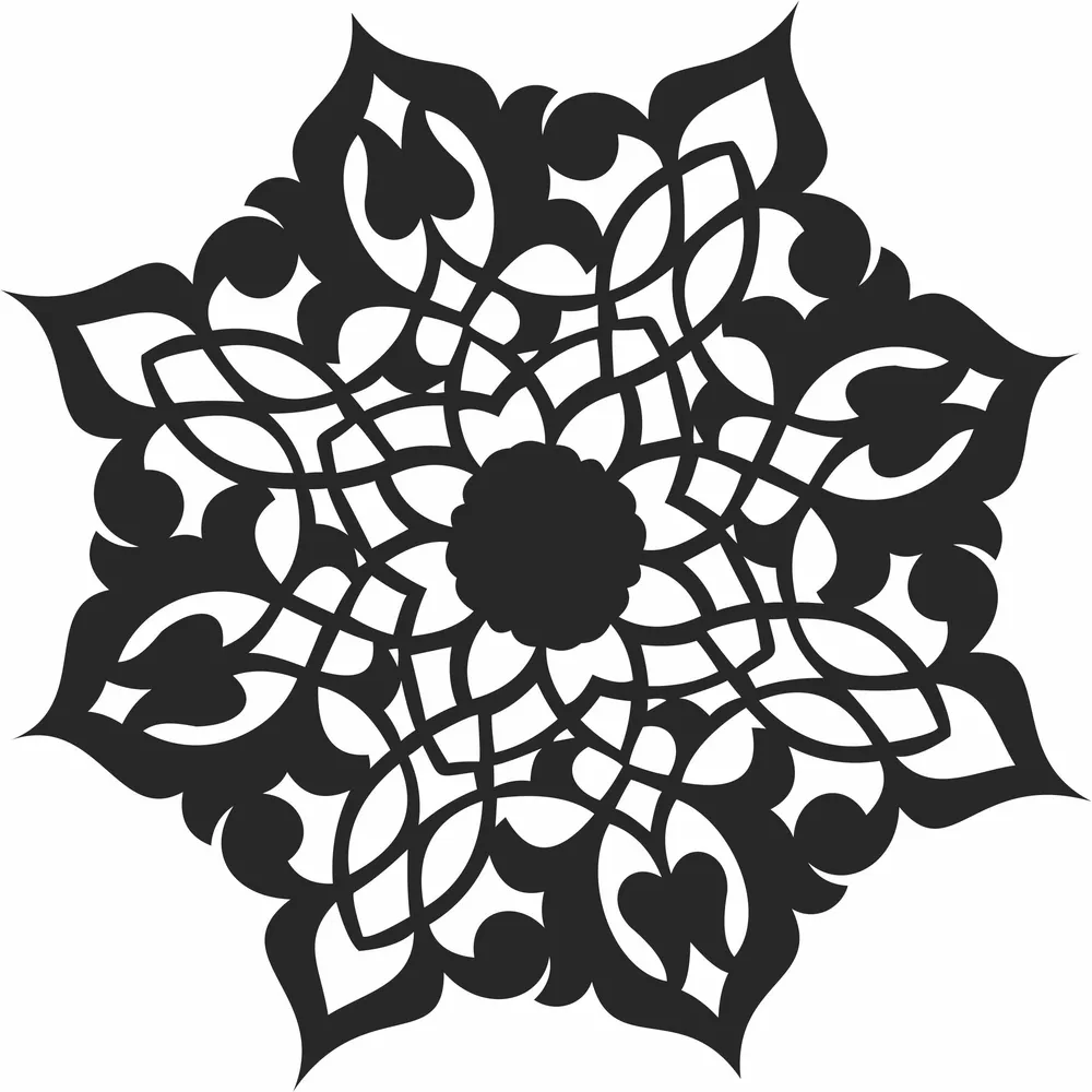 Pattern Decor Mandala — full DXF linework preview