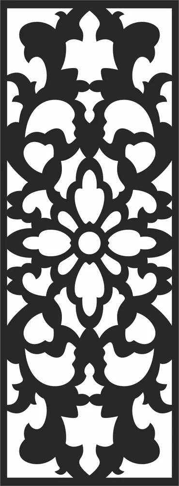Pattern Door Wall Art — full DXF linework preview