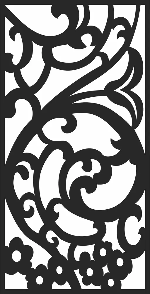 Pattern Door Wall Art — full DXF linework preview