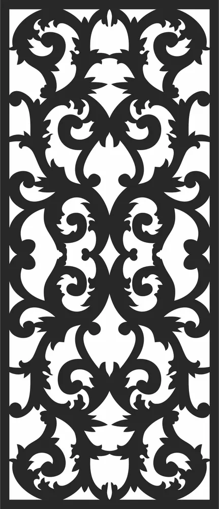 Pattern Door Wall Art — full DXF linework preview