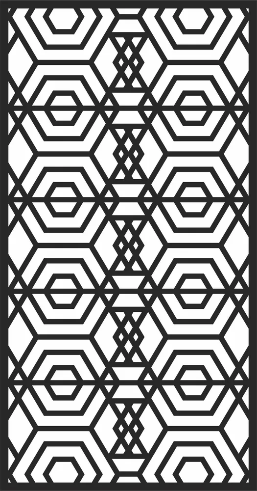 Pattern Door Wall Art — full DXF linework preview